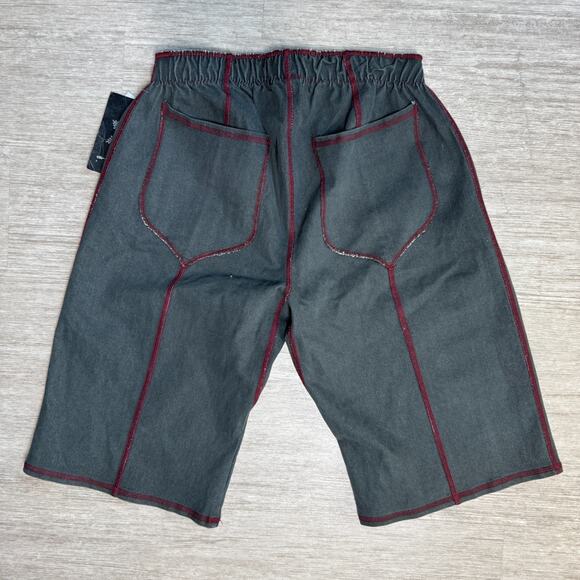 Dirty Snowflake Apparel Bend OR Women's Shorts Bermuda M NWT Gray Red Stitching - Picture 2 of 7